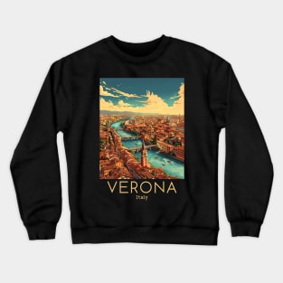 A Vintage Travel Illustration of Verona - Italy Crewneck Sweatshirt